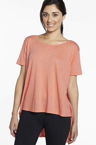 Vibe Tee in Pink / Grapefruit / Heather - Get great deals at Fabletics