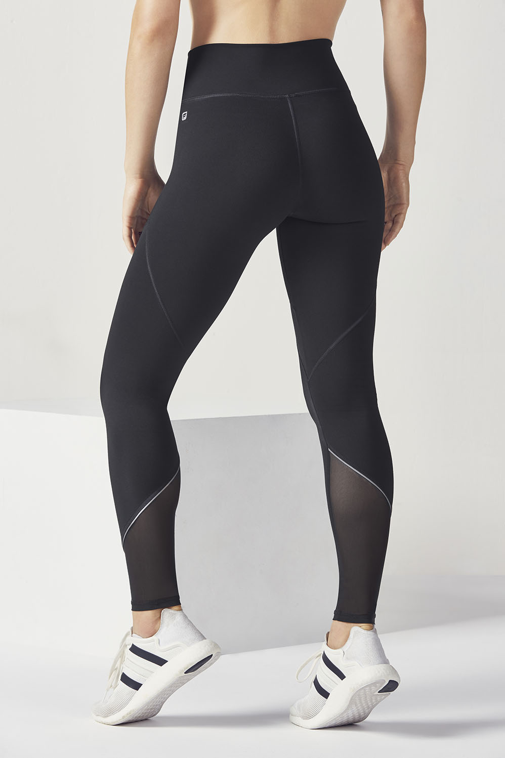High-Waisted Mesh PowerHold Legging in Black/Silver - Get great deals ...